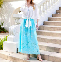 Karen Kane - Cut-Out Embroidery Midi Skirt