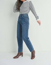 Just Black Denim - High Rise Tapered Barrel Jean