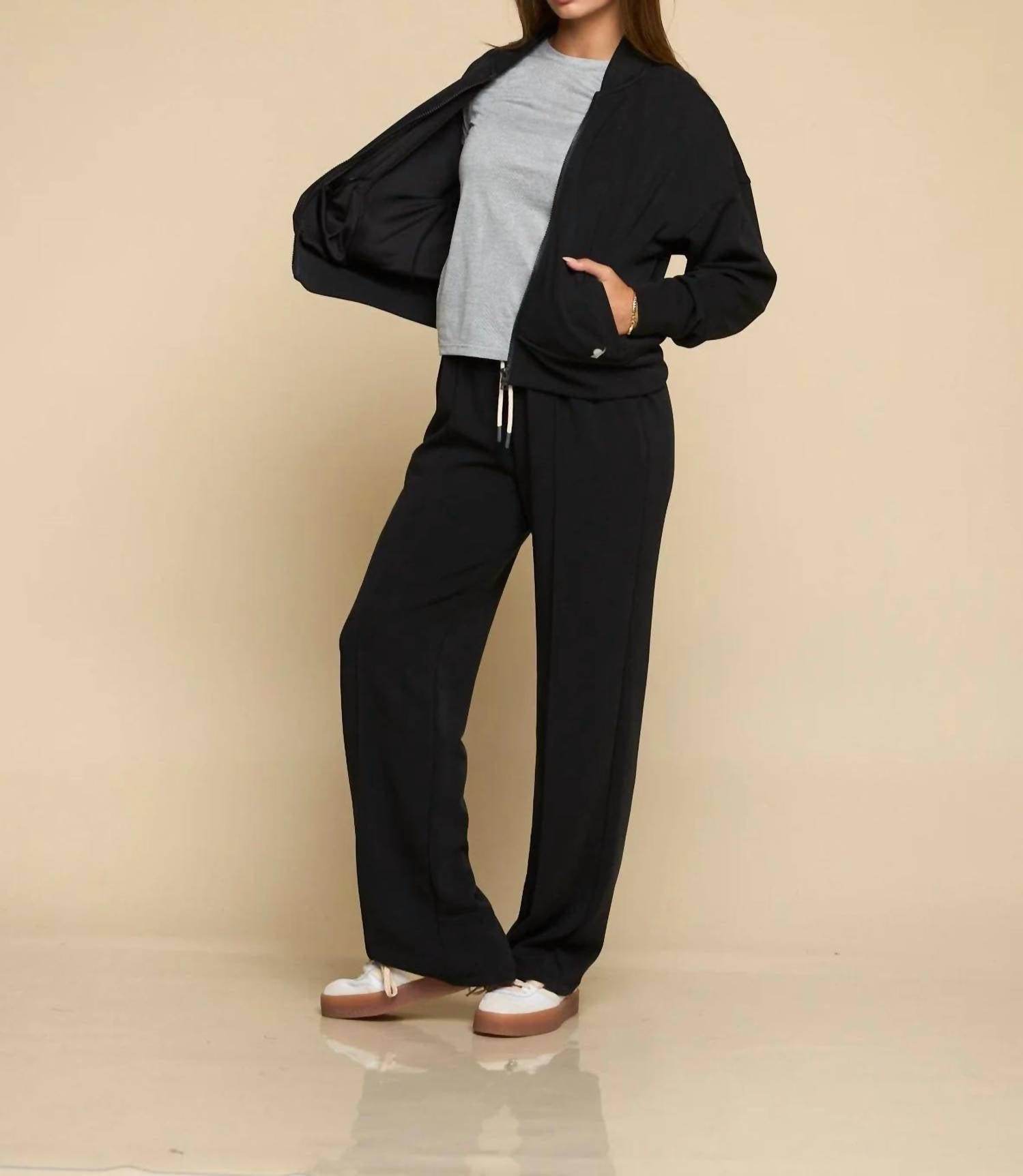 FUNDAMENTAL COAST Later On Long Sleeve Jacket in black - women's jacket - detail view