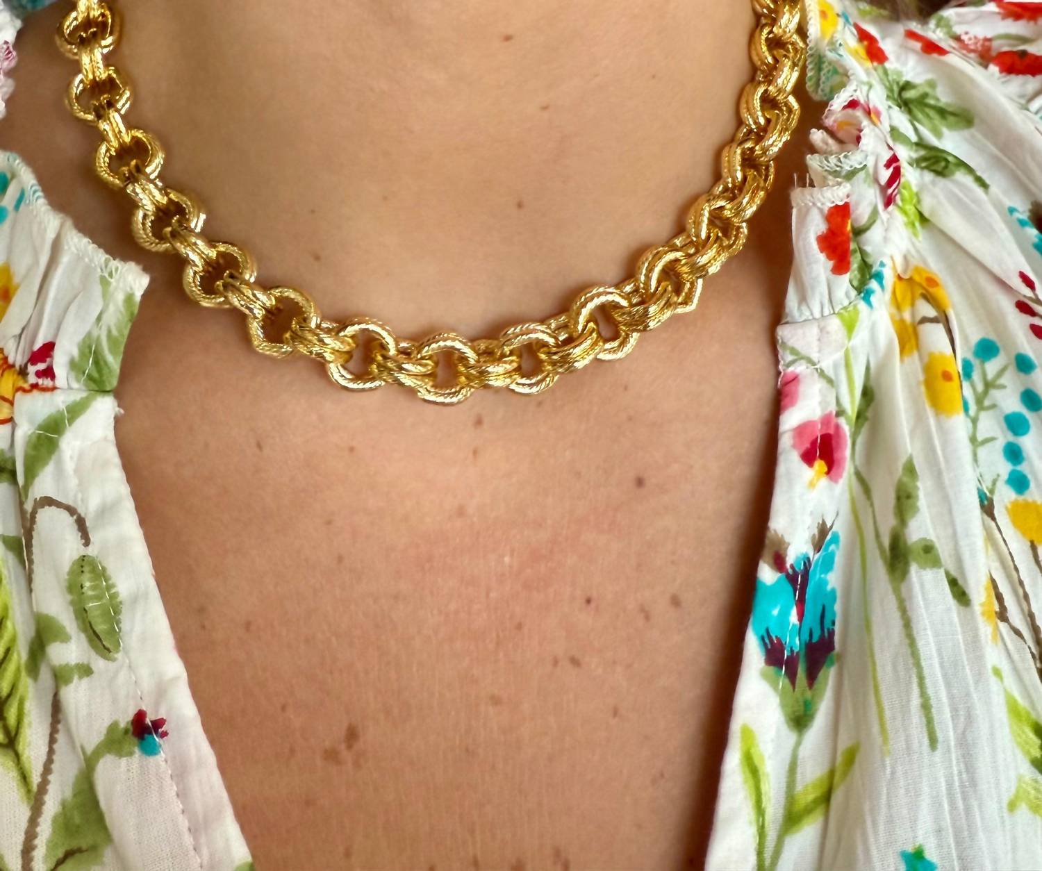 Susan Shaw - Women's Double Link Large Toggle Necklace