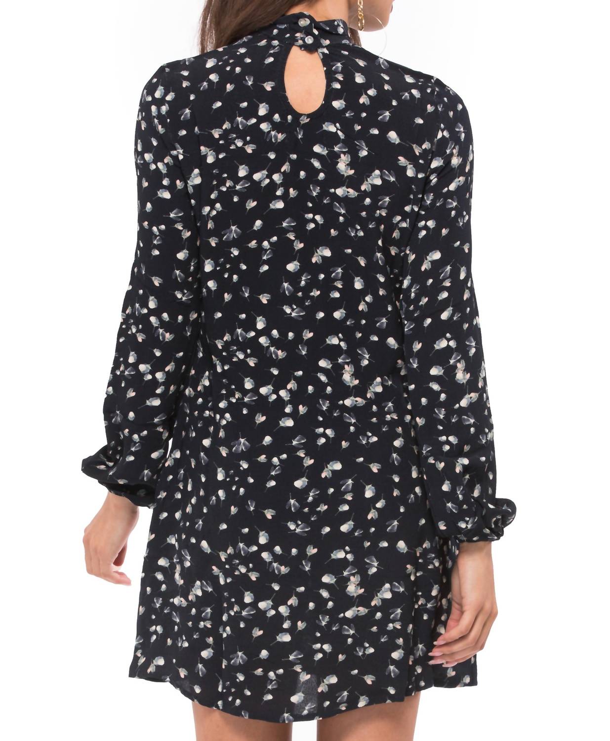 Beach Riot Sydney Dress in navy floral - women's dress - detail view