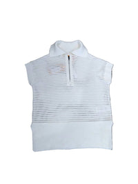 Brodie Cashmere Women's Mixed Gauge Tank Top in ivory - women's tank top