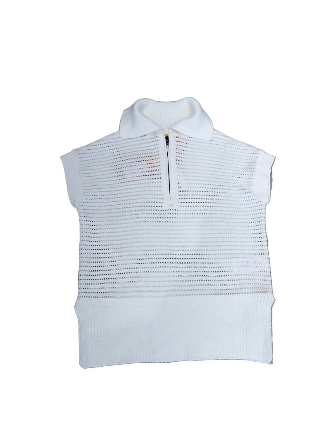 Brodie Cashmere Women's Mixed Gauge Tank Top in ivory - women's tank top