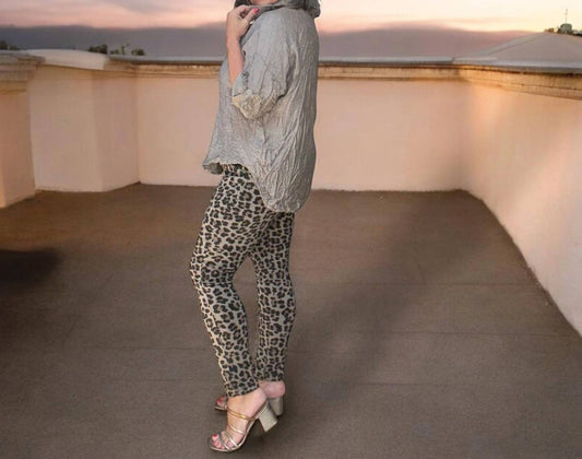 Made In Italy - Chic Leopard Print Italian Magic Pants
