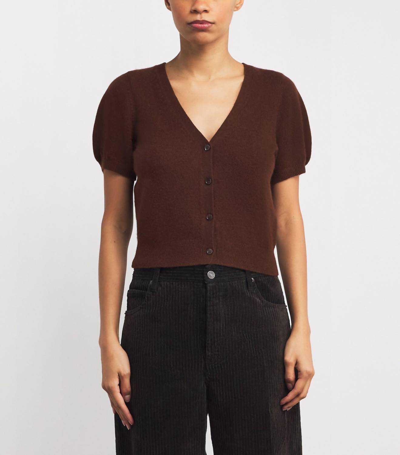 DÔEN Arella Cashmere Cardigan in brown - women's cardigan