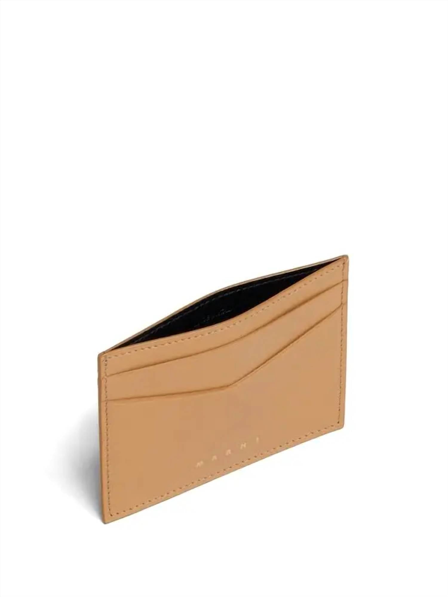 MARNI Women's Prisma Tumbled Leather Folded Wallet in cement gray - women's bag - alternate view