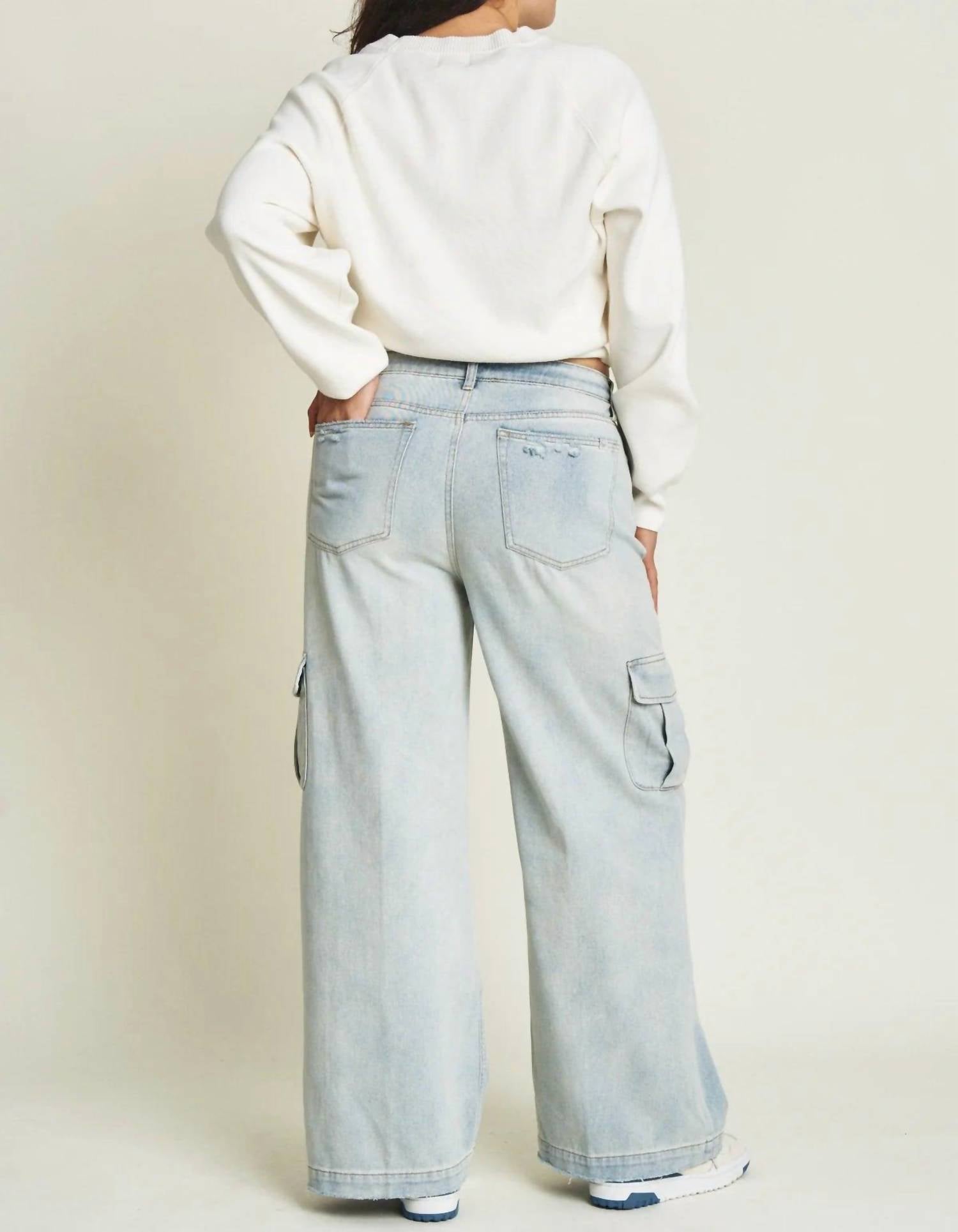 Oliver Logan Madison Wide Leg Cargo Jeans in hotel california - women's pants - view 4