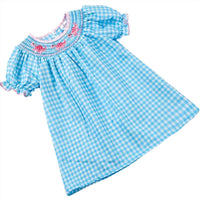 Okie + Lou - Girls Dino Checkered Dress