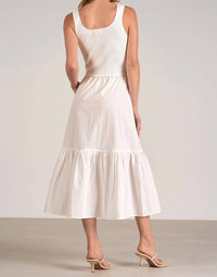 ELAN Mixed Media Dress in off white - women's dress - alternate view