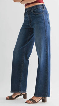 Just Black Denim - Mid Rise Full Length Straight Jeans