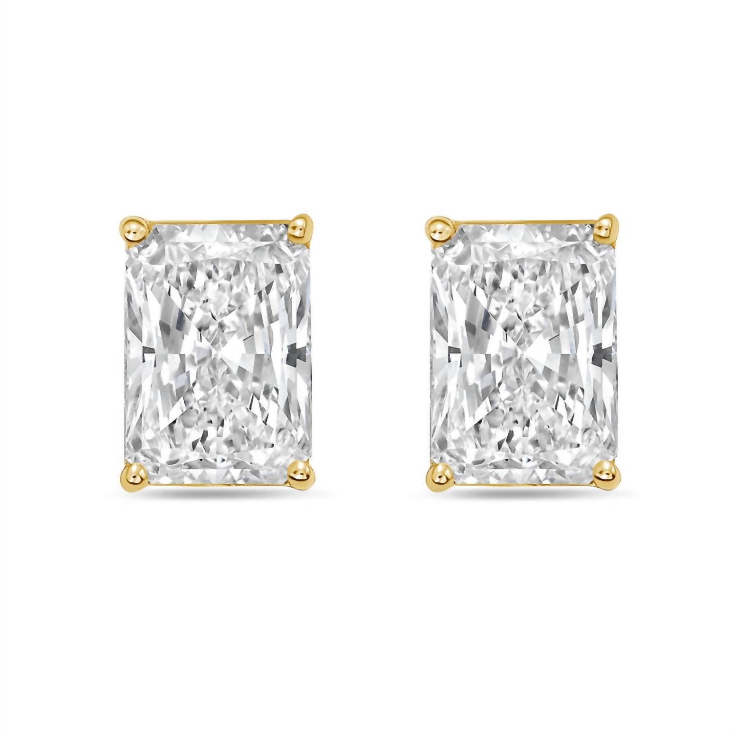 Diana M Jewels - Women's Radiant Lab-grown Diamond Stud Earrings (9.00 Tcw) - Elegant Plus