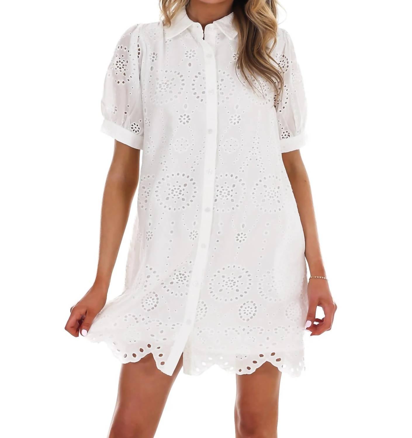 Jodifl - Women's Belong Together Eyelet Mini Dress