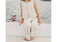 Rylee + Cru Girl's Logan Pants in natural - kids' item - detail view