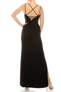 Aidan Mattox - Sleeveless Strap Detail Crepe Dress