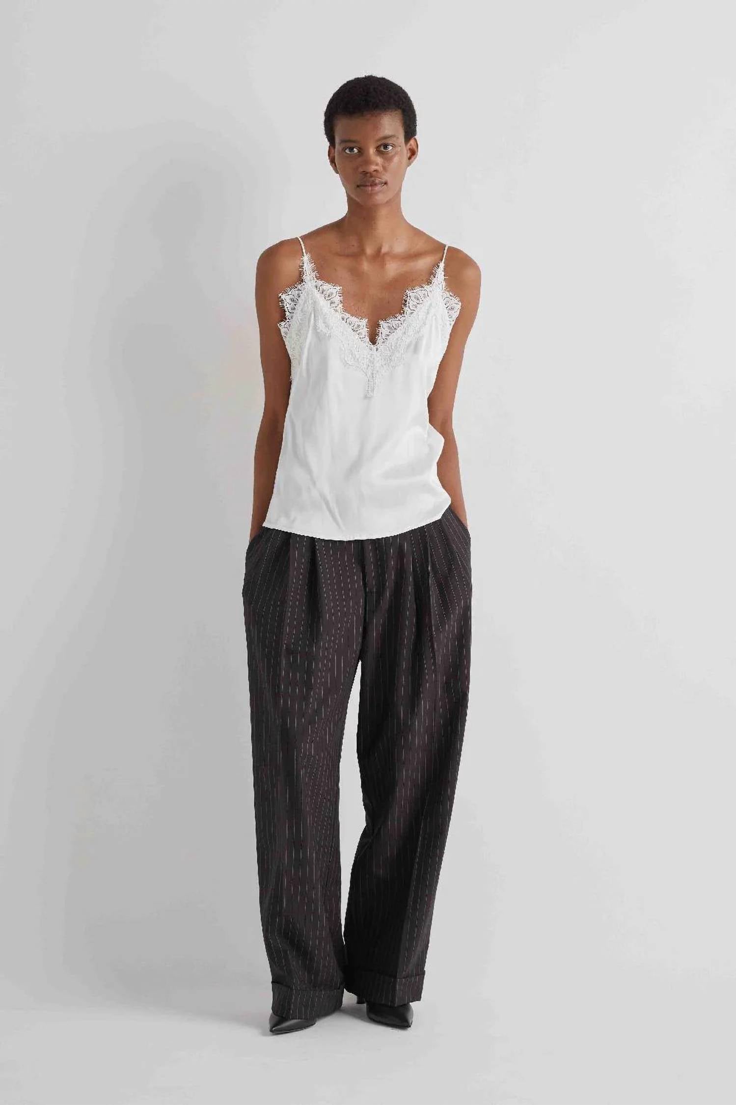 Meimeij - Satin Lace Tank Top