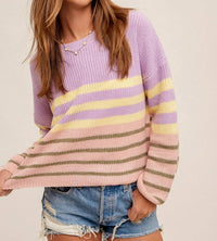 Hem & Thread - Striped Knit Sweater
