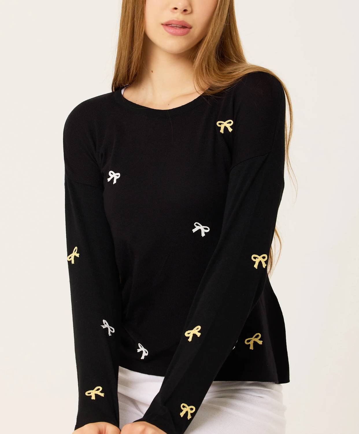 French Kyss - Scoop Neck Bow Detail Top