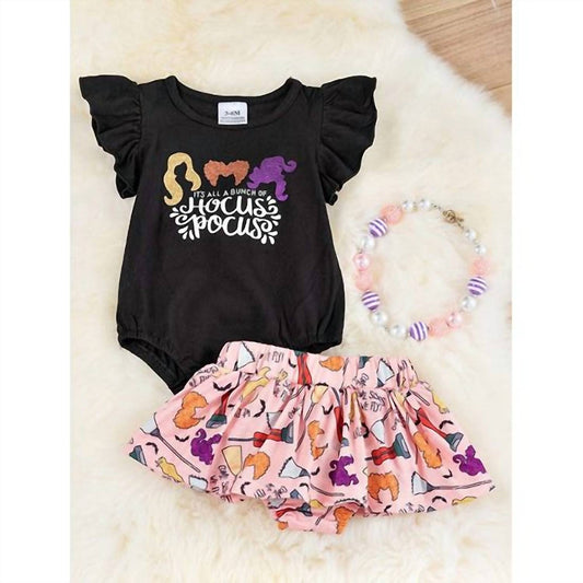 Baby Girl's Hocus Pocus Onesie Bloomer Set