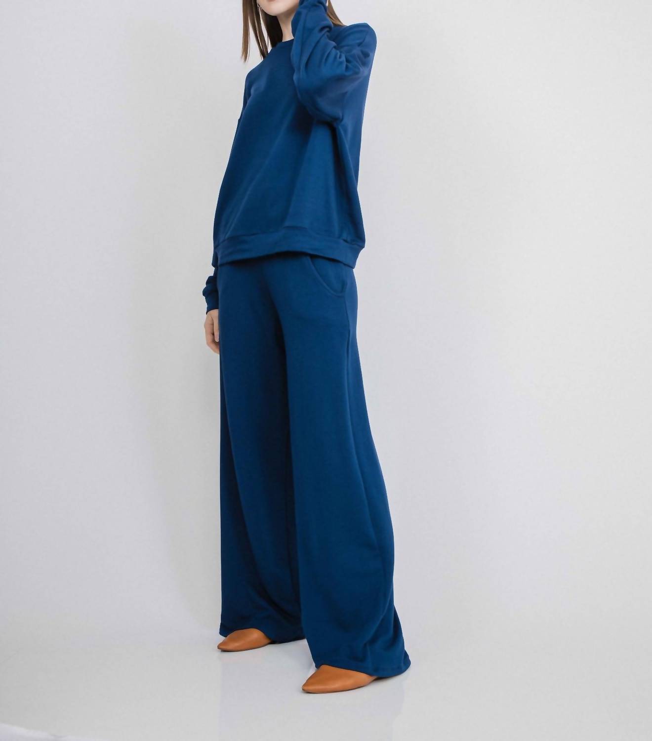 Corinne Collection Adelyn Trousers in sapphire - women's pants - detail view