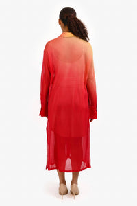 Salvatore Ferragamo - Degrade Silk-Blend Midi Shirt Dress