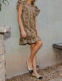 Ee:Some - Floral Button Down Dress