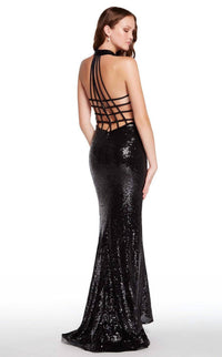 ALYCE PARIS Oracle Cutout Halter Gown in black - women's dress - alternate view