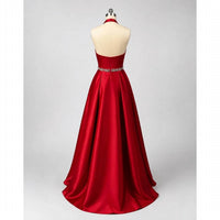 Sherri Hill - Satin Halter Ball Gown