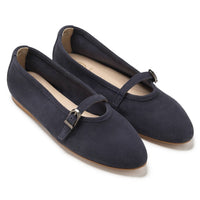 Blublonc - Women's Natalie Mary Jane Strap Detail Flats