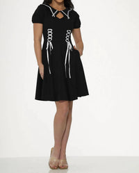 Orchid Bloom - Trim Gothic Swing Dress