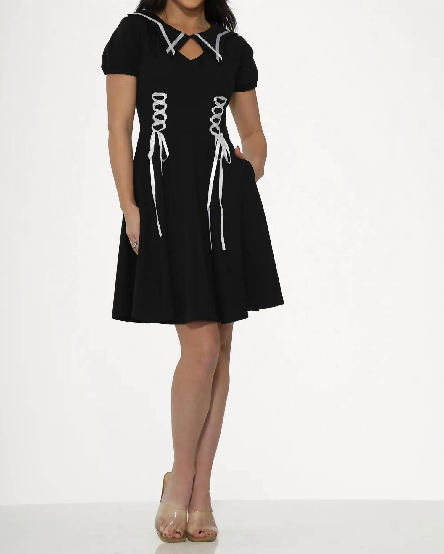 Orchid Bloom - Trim Gothic Swing Dress