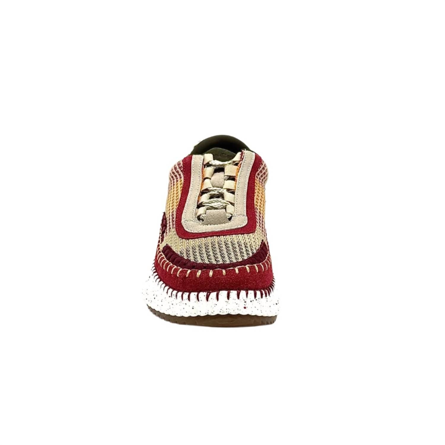 Renato Garini Women's Alexis Patchwork Sneaker in burgundy beige grey - women's sneaker - view 4