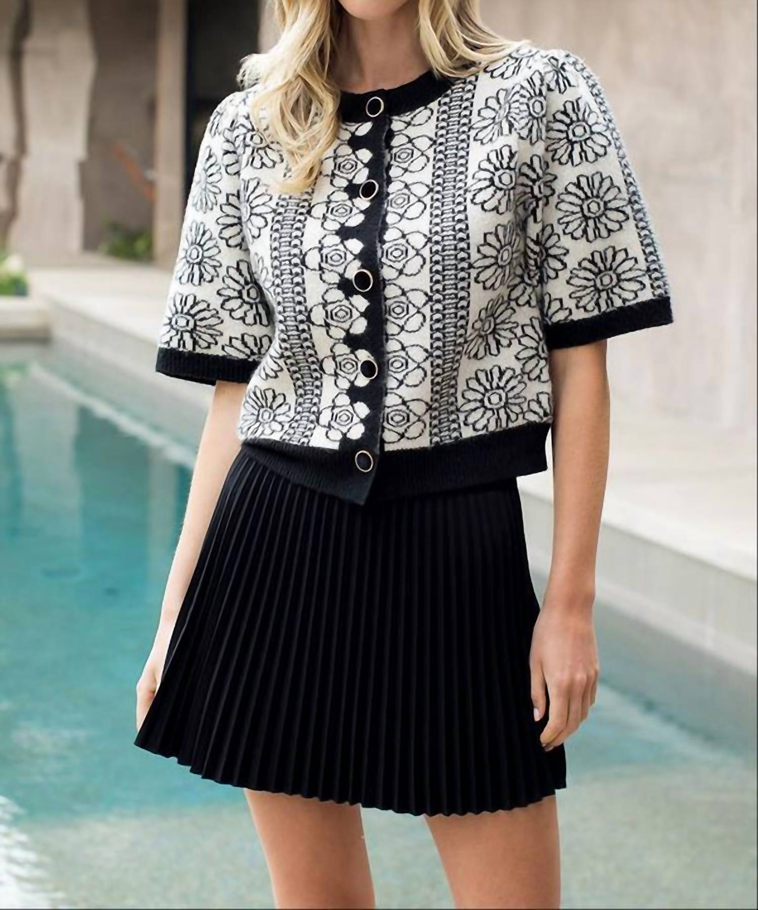 Thml - Short Sleeve Floral Cardigan