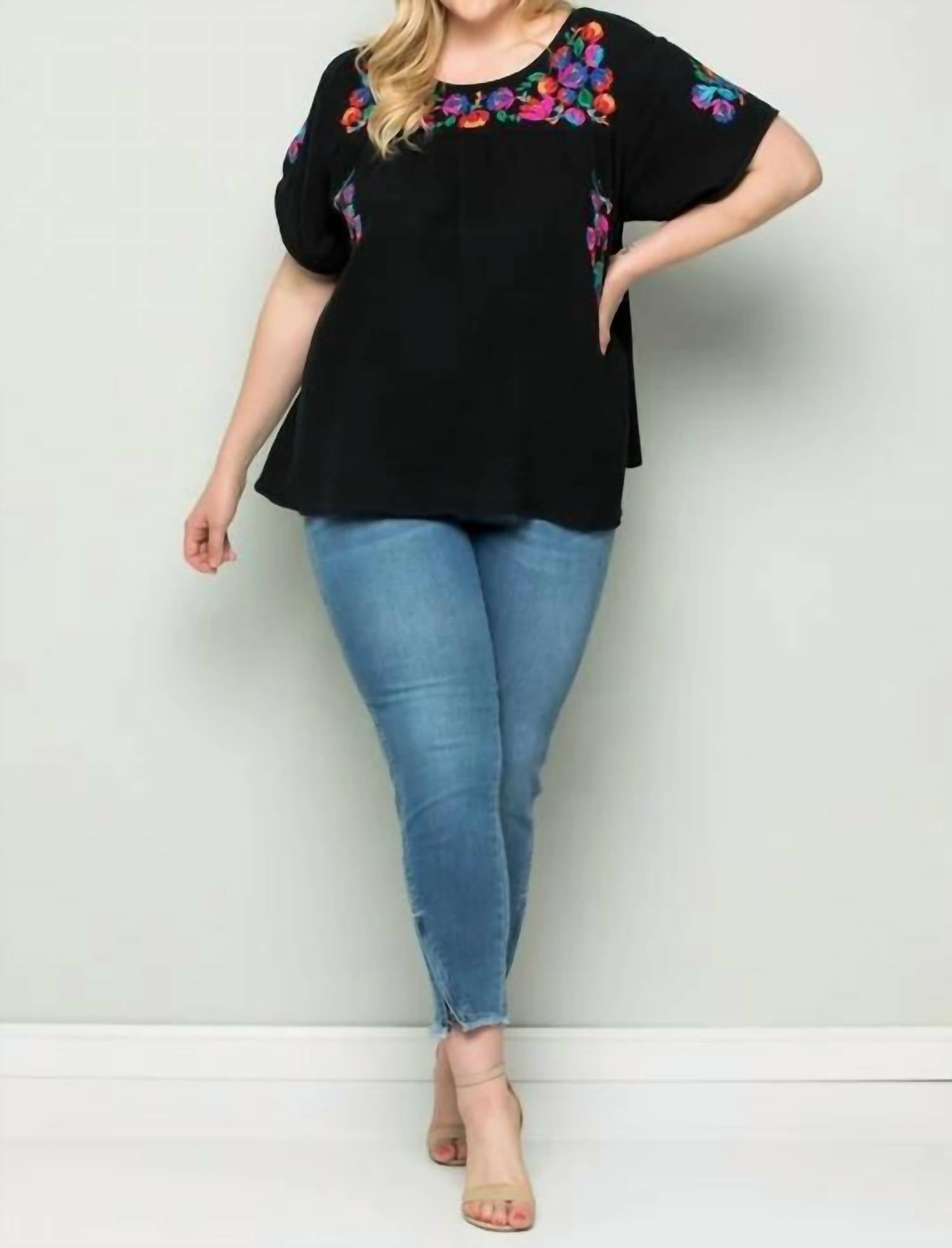 See And Be Seen - On The Border Embroidered Top