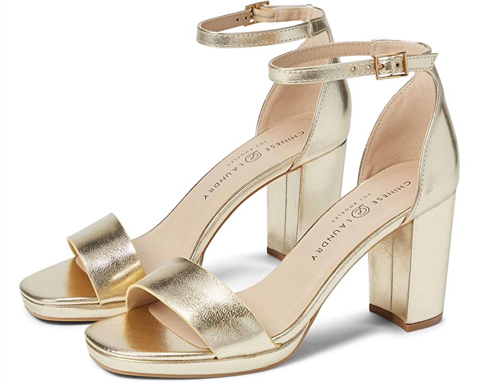 Chinese Laundry - Women's Teri Vegan Leather Dress Chunky Heels