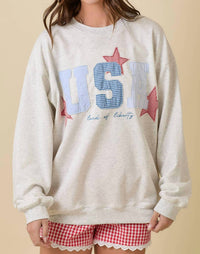 Main Strip - Patchwork Usa Crewneck Sweatshirt