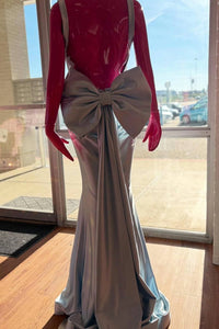 Jovani - Women's Fitted Long Formal Dress With A Bow