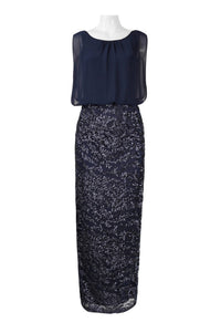 Aidan Mattox - Overlay Sequined Long Evening Dress