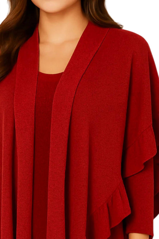 French Kyss - Ruffle Cotton Blend Poncho