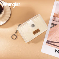 Wrangler Floral Embossed Bi-fold Wallet with Key Ring in beige - women's bag