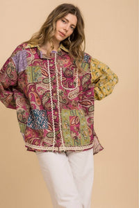Blue Velvet - Printed Patchwork Shirt