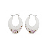 Gold & Honey - Women's Small Marquise Confetti Hoop Earrings