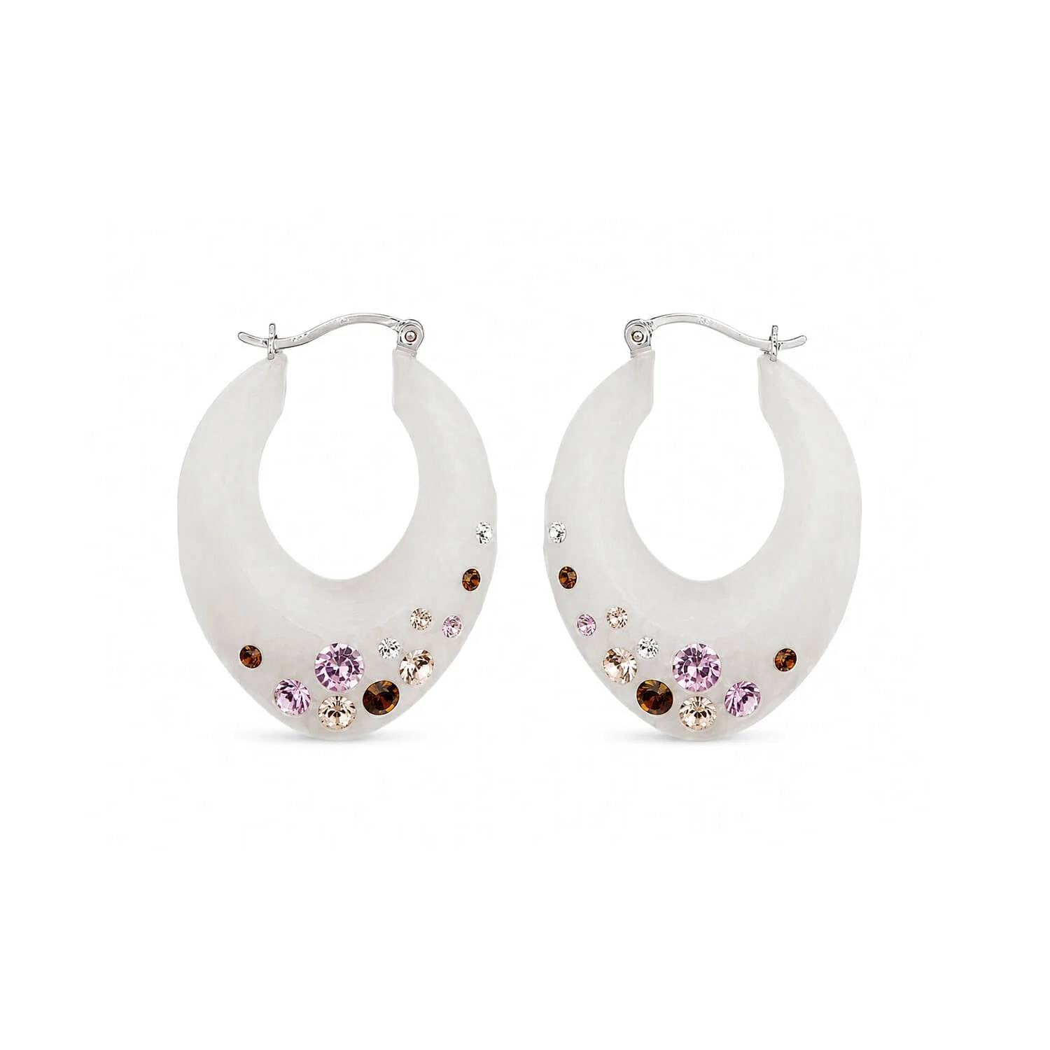 Gold & Honey - Women's Small Marquise Confetti Hoop Earrings