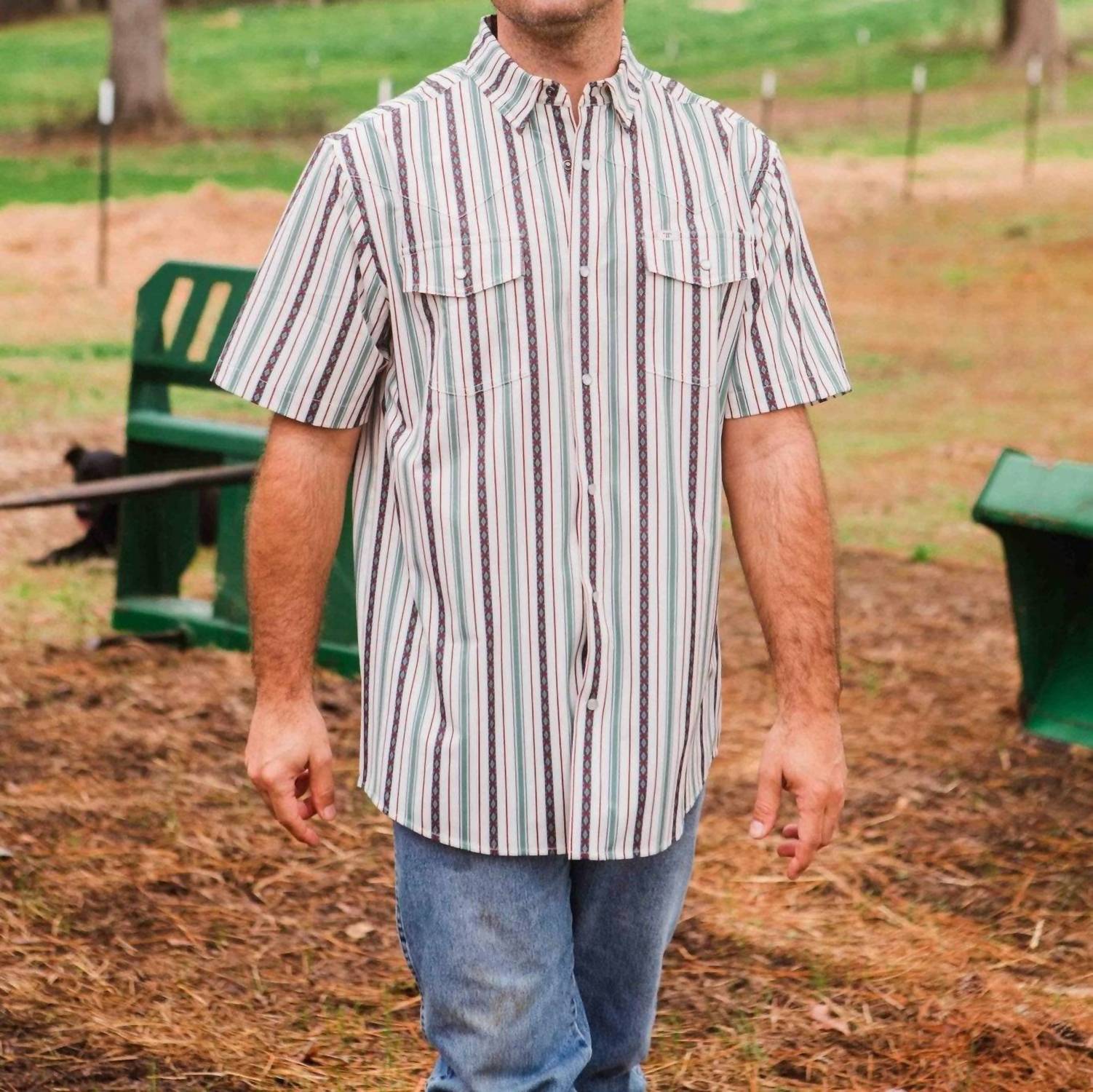 Ferrell Ed Pearl Snap Shirt in white - men's shirt