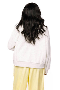 QUEEN OF SPARKLES Nurse Multi Fabric Sweatshirt in grey - women's top - alternate view