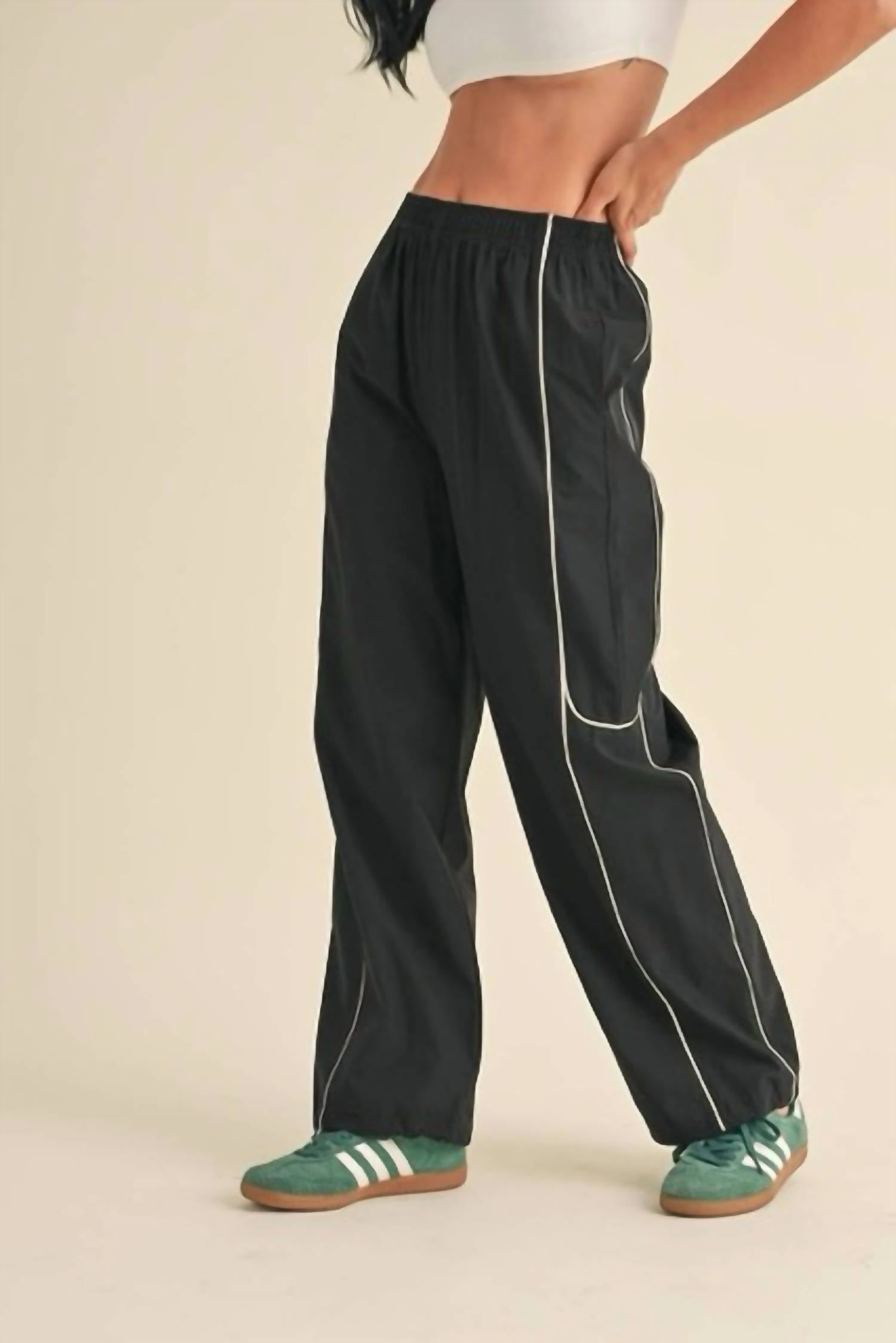Kimberly C - Contrast Piping Track Pants