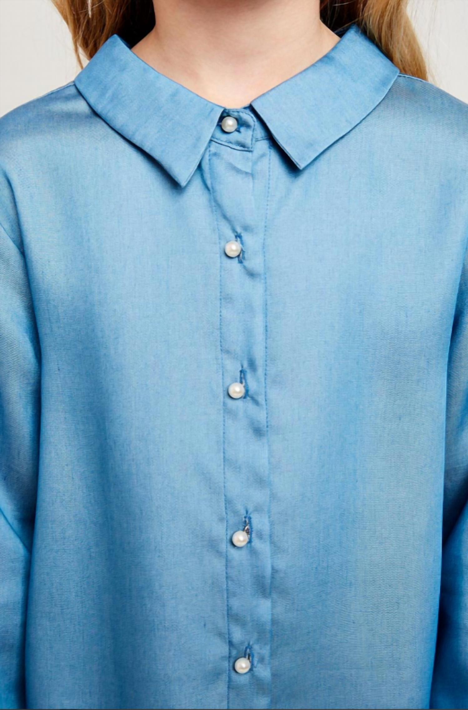 Hayden La - Girls Pearl Button Down Shirt