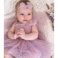 A Little Lacey - Poppy Dotted Swiss Romper Dress