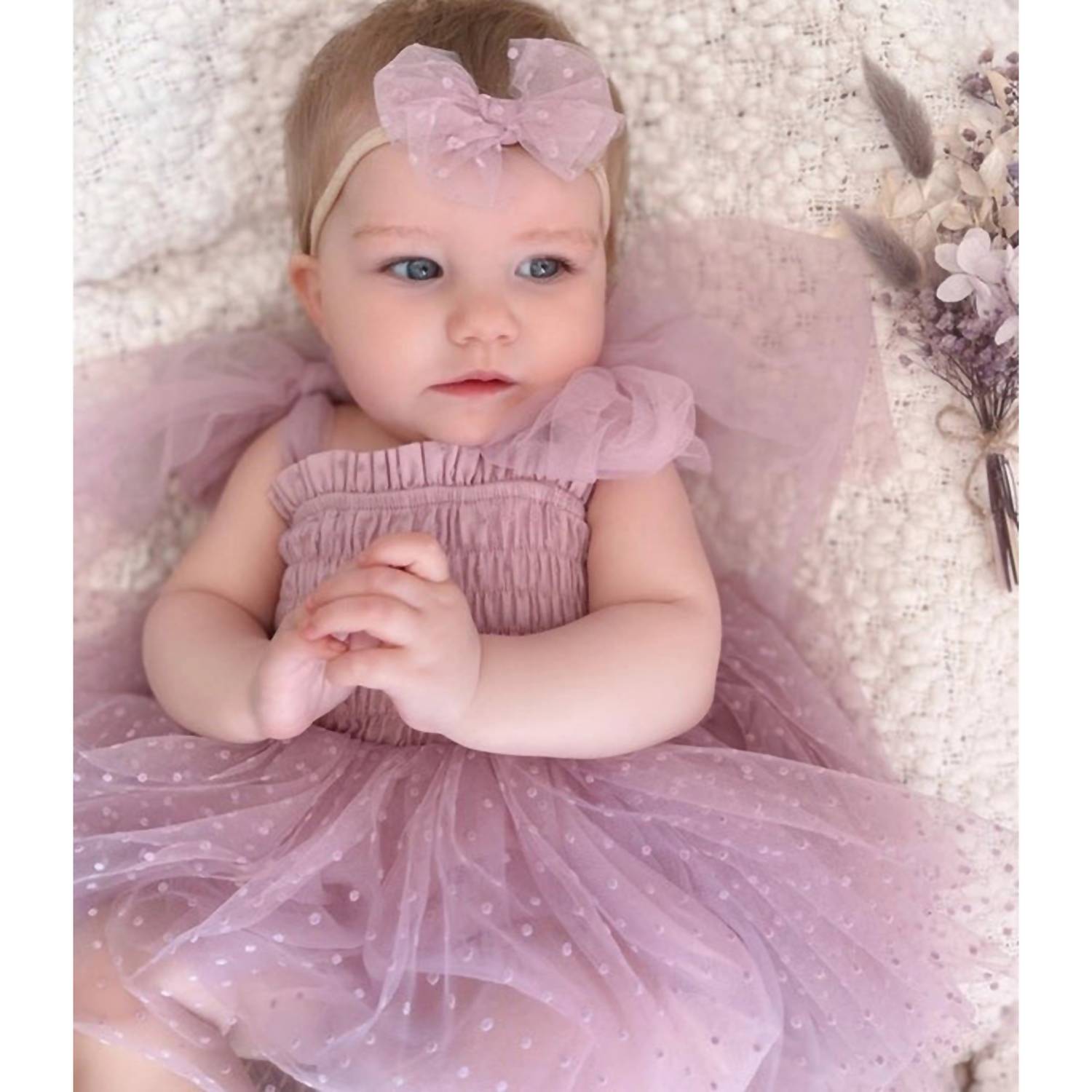 A Little Lacey - Poppy Dotted Swiss Romper Dress
