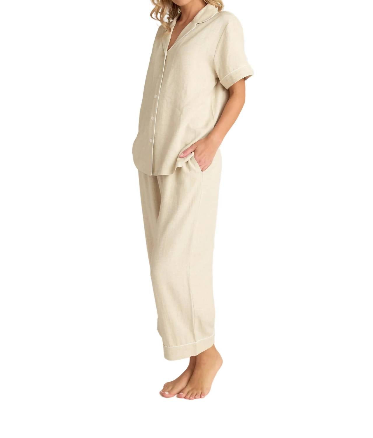 Faceplant Dreams - Women's Linen Blend Pj Capri Pant