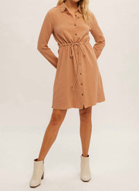 Hem & Thread - Stud Effect Shirt Mini Dress